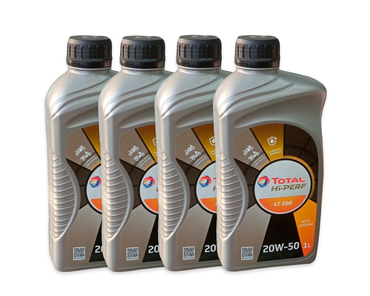 Aceite Mineral Total Hi-perf 4t 500 20w-50 x 1lt (4 UD)