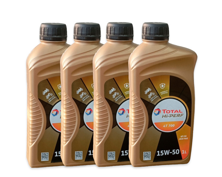 Aceite Semi-sintético Total Hi-perf 4t 700- 15w-50 X 1lt (4 UD)