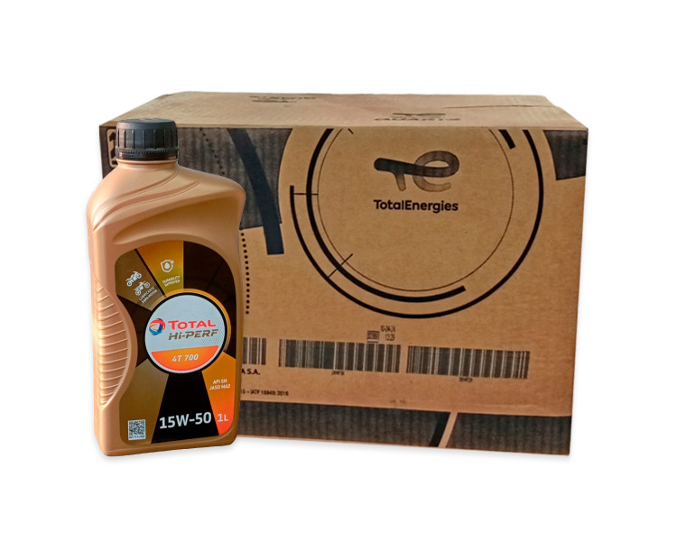 Aceite Semi-sintético Total Hi-perf 4t 700- 15w-50 x 1lt (Caja x 20)