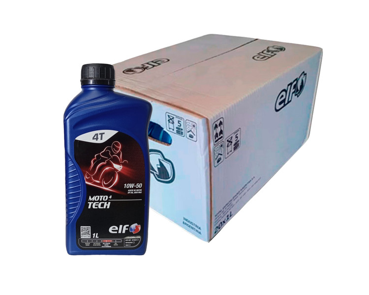 Aceite Sintético Elf de Motor Moto 4 Tech 10w50 x 1lt (caja x 20 ud)