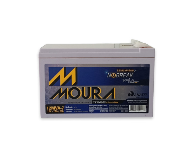 Batería Gel 12mva-7 Ups Alarmas 12v 7ah Moura