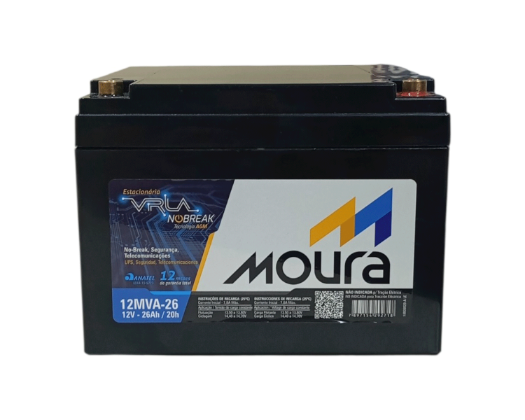 Batería Gel 12mva-26 Ups Alarmas 12v 26ah Moura