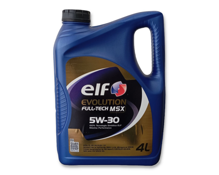 Aceite Sintético de motor Elf Evol. Full Tech Msx 5w30 x 4 lts.